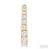 1 Ctw Graduated Round Cut Diamond Fashion Hoop Earrings in 14K Yellow Gold