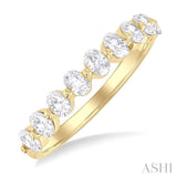 3/4 ctw Half Eternity Oval Cut Diamond Fashion Band in 14K Yellow Gold