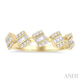 1/3 ctw Cushion Shape 5-Mount Fusion Baguette and Round Cut Diamond Fashion Ring in 14K Yellow Gold