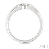 1/3 Ctw East-West Set Oval Cut Diamond Solitaire Fashion Ring in 14K White Gold