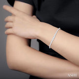 3 ctw Graduated Round Cut Diamond Tennis Bracelet in 14K White Gold