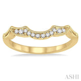 1/10 ctw Round Cut Diamond Wedding Band in 14K Yellow Gold