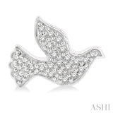 1/6 ctw Petite Dove Round Cut Diamond Fashion Stud Earring in 10K White Gold