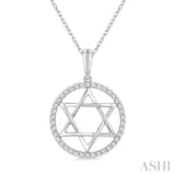 .15CTRDDM STAR OF DAVID PD WG 10K-S+CH*