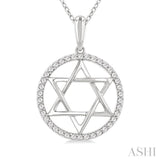 .15CTRDDM STAR OF DAVID PD WG 10K-S+CH*