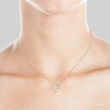 1/10 ctw Bubble Accent Initial 'F' Round Cut Diamond Fashion Pendant With Chain in 10K Yellow Gold