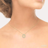 1/10 ctw Bubble Accent Initial 'O' Round Cut Diamond Fashion Pendant With Chain in 10K Yellow Gold