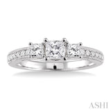 Past Present & Future Semi-Mount Diamond Engagement Ring