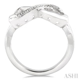 Silver Infinity Heart Shape Diamond Fashion Ring