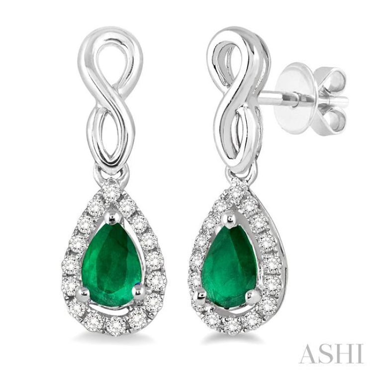 Pear Shape Gemstone & Diamond Earrings - 57058TDADTSEREMWG