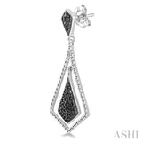 Silver Black Diamond Fashion Earrings