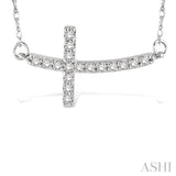 Sideway Cross Diamond Pendant