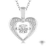 1/20 Ctw Heart Shape Diamond Emotion Pendant in Sterling Silver with Chain