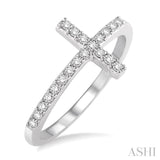 Sideway Cross Diamond Ring