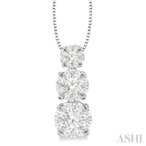 3 Stone Lovebright Essential Diamond Pendant