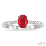 Oval Shape Gemstone & Diamond Ring