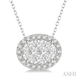 Oval Shape Lovebright Essential Diamond Pendant