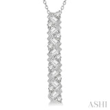 Scatter Zig-Zag Vertical Bar Baguette Diamond Fashion Pendant