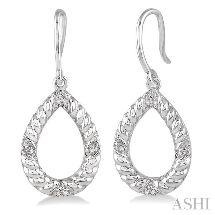 Silver Pear Shape Diamond Fashion Earrings