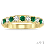 11 Stone Gemstone & Diamond Wedding Band