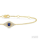 Evil Eye Gemstone & Petite Diamond Fashion Bracelet