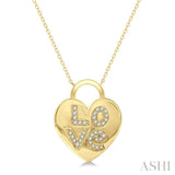 Heart & Lock Shape Diamond Fashion Pendant