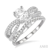 Oval Shape Diamond Wedding Set