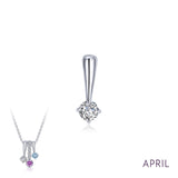 April Birthstone Love Pendant