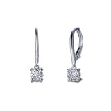 Leverback Solitaire Drop Earrings