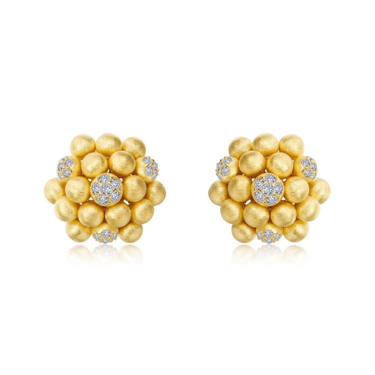 Cluster Button Earrings