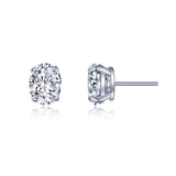 Oval Solitaire Stud Earrings