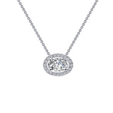 0.63 Ctw Oval Halo Necklace