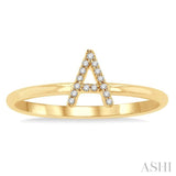 'A' Initial Diamond Ring