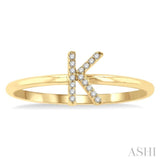 'K' Initial Diamond Ring