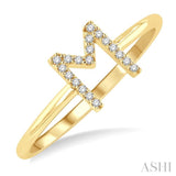 'M' Initial Diamond Ring