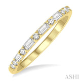 1/3 Ctw Alternating Baguette and Round Cut Diamond Wedding Band in 14K Yellow Gold