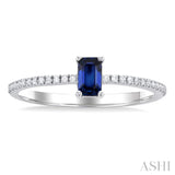 Gemstone & Petite Diamond Fashion Ring