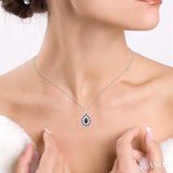 Pear Shape Gemstone & Diamond Pendant