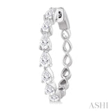 Pear Shape East-West Diamond Fashion Hoop Earrings