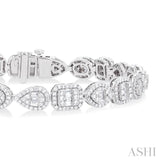 Mixed Shape Halo Fusion Diamond Bracelet