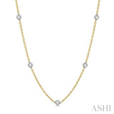 1 Ctw Round Cut Diamond Fashion Necklace in 14K Yellow and White Gold