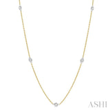 1/4 Ctw Round Cut Diamond Fashion Necklace in 14K Yellow and White Gold