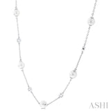 Pearl & Diamond Station Necklace