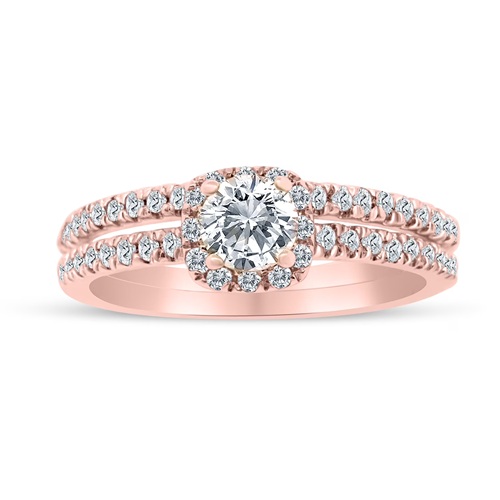 1 1/5 ctw Round Cut Diamond Wedding Set With 1 ctw Engagement Ring With 5/8 ctw Marquise Cut Center Stone and
