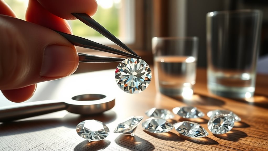 assess diamond sparkle clarity