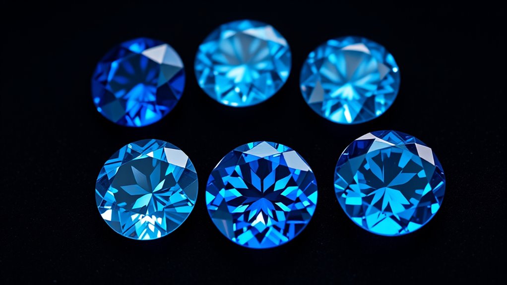 beautiful blue gemstones collection