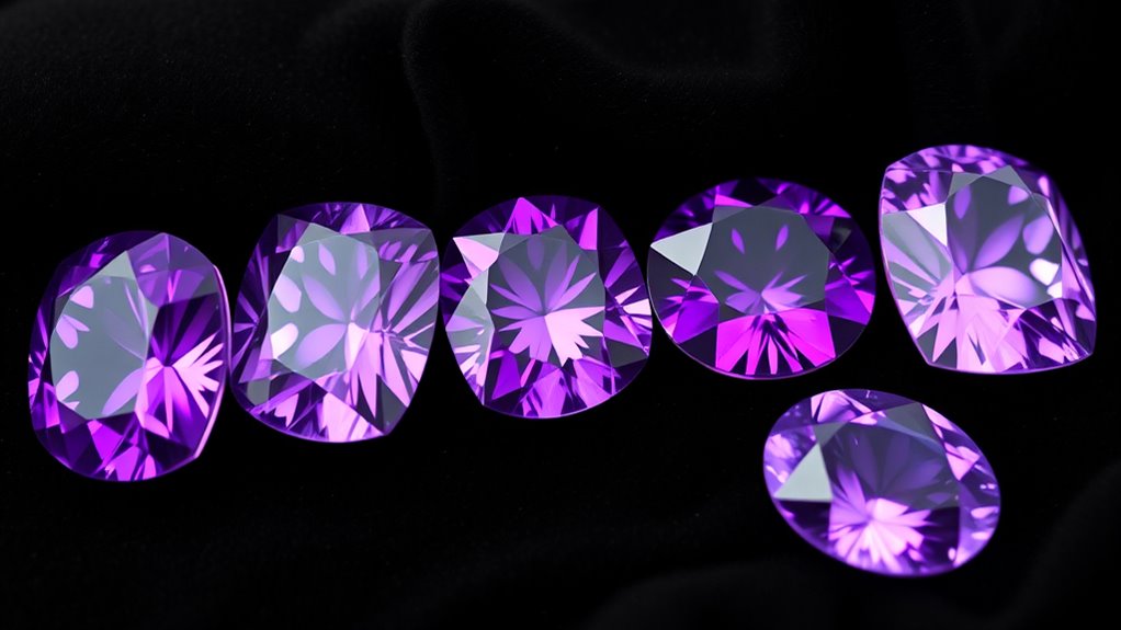 beautiful purple gemstones highlighted
