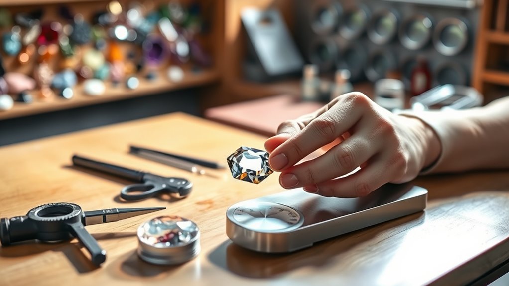 test gemstones in steps