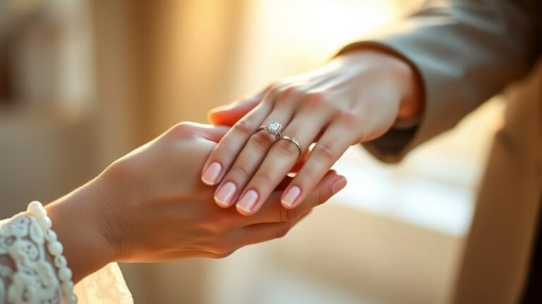 wedding rings hand placement